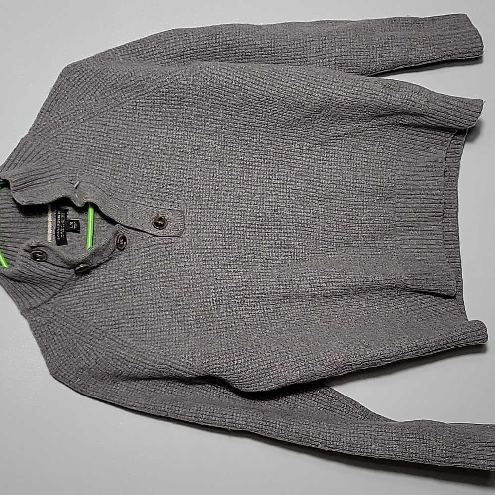Banana Republic Italian Yarn Wool Blend Turtleneck Button Sweater Size Large - Picture 2 of 8